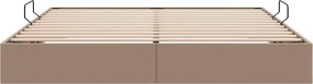 vidaXL Κρεβάτι Οθωμανικού Τύπου Καπουτσίνο 180 x 200 cm Τεχνητό Δέρμα