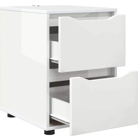 vidaXL Ντουλάπι αποθήκευσης Υψηλής γυαλάδας λευκό 40 x 48 x 57 εκ