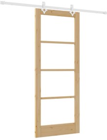 vidaXL Σετ Συρόμενης Πόρτας  με Υλικά 83x202 cm Μασίφ Ξύλο Πεύκου