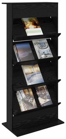 vidaXL Ράφι Περιοδικών Μαύρη Οξυά 70 x 41 x 156 εκ. Επεξεργασμένο ξύλο