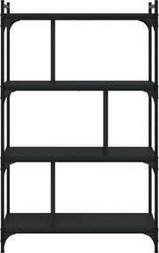 vidaXL Βιβλιοθήκη 4 Επιπέδων Μαύρη 76 x 32 x 123 εκ. από Επεξεργ. Ξύλο