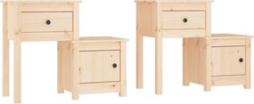 vidaXL Κομοδίνα 2 τεμ. 79,5 x 38 x 65,5 εκ. από Μασίφ Ξύλο Πεύκου