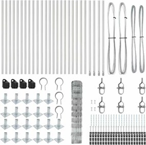 vidaXL Στύλος Περιφράξεων Γαλβανισμένο 50 x 1 m Ατσάλι