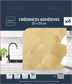 Αυτοκόλλητα πλακάκια Douceur d'intérieur - 25x25cm - 4τμχ - Κίτρινο