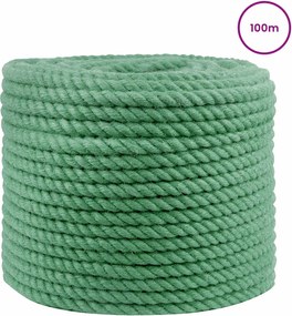 vidaXL Σχοινί Από Τζute 12 mm Πράσινο 100% Τζούτα Tossa