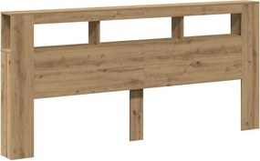 vidaXL LED κεφαλάρι Artisan Oak 220x18,5x103,5 cm Κατασκευασμένο ξύλο