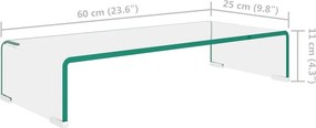 vidaXL Βάση Τηλεόρασης/Οθόνης Διάφανη 60 x 25 x 11 εκ. Γυάλινη