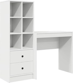 vidaXL Γραφείο με συρτάρι με ράφι με αποθήκευση 2 pcs Λευκό