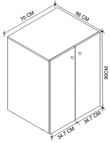 Έπιπλο πλυντηρίου Gray Megapap χρώμα ανθρακί 70x66x90εκ.