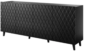 Μπουφές Asti 162581559 200x42x82cm Black Πλαστικό,Μοριοσανίδα