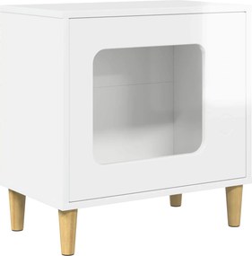 vidaXL Σπίτι Γάτας Λαμπερό Λευκό 51 x 30 x 52 εκ. Επεξεργασμένο Ξύλο