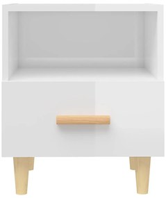 vidaXL Κομοδίνα 2 τεμ. Γυαλιστερό Λευκό 40 x 35 x 47 εκ.