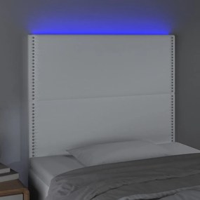 vidaXL Κεφαλάρι Κρεβατιού LED Λευκό 80x5x118/128 εκ