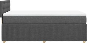 vidaXL Κρεβάτι Boxspring με Στρώμα Σκούρο Γκρι 80x200 εκ. Υφασμάτινο