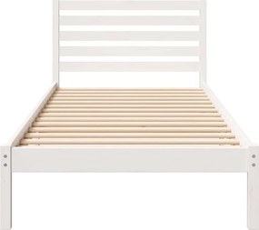 vidaXL Σκελετός Κρεβατιού Λευκό 90 x 220 cm Στερεά ξυλεία πεύκου