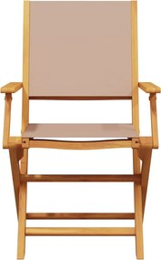 vidaXL Σετ Τραπεζαρίας Κήπου 5 τεμ. Taupe Ύφασμα/Μασίφ Πεύκου