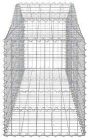 Συρματοκιβώτια Τοξωτά 15 τεμ. 200x50x60/80 εκ. Γαλβαν. Ατσάλι - Ασήμι