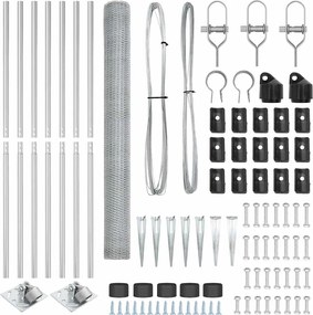vidaXL Στύλος Περιφράξεων Ασημί 10 x 1,5 μ (13 χιλ. πλέγμα) Ατσάλι