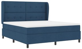 vidaXL Κρεβάτι με ελατήρια με στρώμα Μπλε 180 x 200 cm ύφασμα