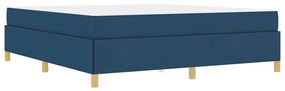 vidaXL Κρεβάτι με ελατήρια Μπλε και άσπρο 180 x 200 cm ύφασμα