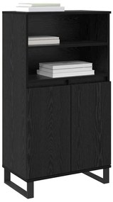 vidaXL Highboard με ράφι Μαύρο 60 x 36 x 110 εκ Επεξεργασμένο ξύλο