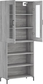 vidaXL Ντουλάπι Γκρι Sonoma 69,5 x 34 x 180 εκ. Επεξεργασμένο Ξύλο