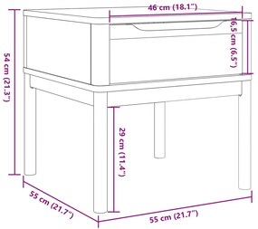 Τραπεζάκι FLORO Καφέ 55x55x54 εκ. από Μασίφ Ξύλο Πεύκου - Καφέ