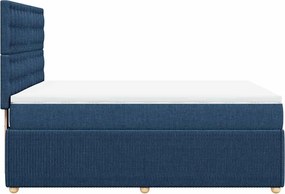 vidaXL Κρεβάτι Boxspring με Στρώμα Μπλε 140x190 εκ. Υφασμάτινο