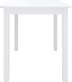 vidaXL Τραπεζαρία Λευκή 114x71x75 εκ. από Μασίφ Ξύλο Καουτσουκόδεντρου