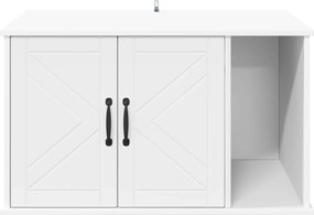 vidaXL Σπίτι Γάτας Λευκό 85 x 55 x 50 εκ. Επεξεργασμένο ξύλο