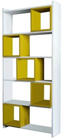 Βιβλιοθήκη Box 845HCT3628 80x22x170cm White-Yellow