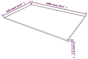 vidaXL Επιφάνεια Τραπεζιού Ορθογώνια 1000 x 620 χιλ. από Ψημένο Γυαλί