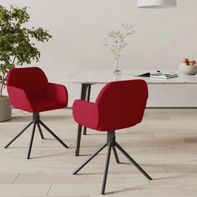 vidaXL Καρέκλες Τραπεζαρίας Περιστρεφόμενες 2 τεμ. Μπορντό Βελούδινες