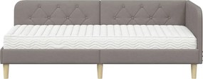 vidaXL Κρεβάτι Γωνίας Taupe 80 x 200 cm ύφασμα