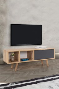 Έπιπλο Τηλεόρασης Sapphire Δρυς / Ανθρακί REBRE 130x35x18