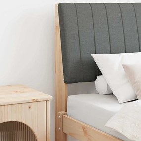 vidaXL Ταπετσαρισμένο κεφαλάρι Σκούρο Γκρι 80 cm Στερεά ξυλεία πεύκου