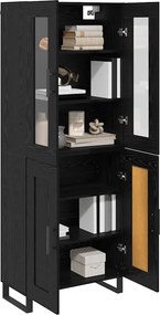 vidaXL Highboard 2 pcs Μαύρη Οξυά 69,5 x 34 x 180 εκ.