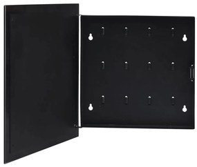 Κλειδοθήκη με Μαγνητικό Πίνακα Μαύρη 35 x 35 x 5,5 εκ. - Μαύρο