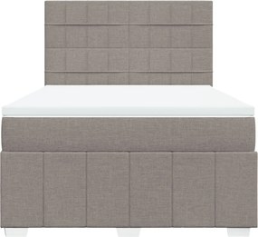 vidaXL Κρεβάτι Boxspring με Στρώμα Taupe 160x200 εκ. Υφασμάτινο