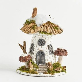 Χριστουγεννιάτικη Παράσταση Σπιτάκι Μανιτάρι 18,5x17,5x25cm Multi