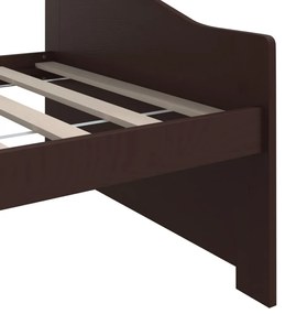 vidaXL Καναπές Κρεβάτι 3 Θέσεων Σκ. Καφέ 90x200 εκ. Μασίφ Ξύλο Πεύκου