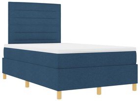 vidaXL Κρεβάτι με Στρώμα Μπλε 120x200 εκ. Ύφασμα
