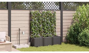 vidaXL Ζαρντινιέρες κήπου Μαύρο 120 x 40 x 142 cm Ατσάλι