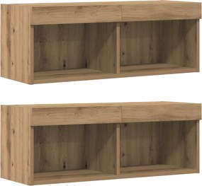vidaXL Σετ επίπλου τηλεόρασης 8 pcs artisan δρυς Επεξεργασμένο ξύλο