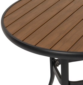 Τραπέζι Κήπου SANAAG Γκρι/Καρυδί Αλουμίνιο/Ξύλο Φ80x73cm