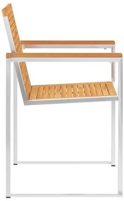 vidaXL Καρέκλες Κήπου 2 τεμ. από Μασίφ Ξύλο Teak/Ατσάλι με Μαξιλάρια