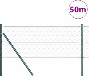 vidaXL Έξιγωνο φράχτη σταθερού εδάφους 50 x 0,6 μ Πράσινο Δίχτυ