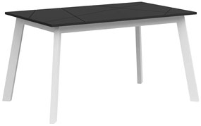 Τραπέζι Boston CE125, Άσπρο, Μαύρο ματ, 77x85x140cm, 36 kg, Επιμήκυνση, Ινοσανίδες μέσης πυκνότητας, Ξύλο | Epipla1.gr