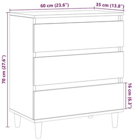 Μπουφές Τεχνίτης Δρυς 60x35x70 εκ. από Επεξεργασμένο Ξύλο