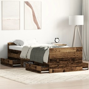 vidaXL Σκελετός Κρεβατιού Παλαιό ξύλο 75 x 190 cm Επεξεργασμένο ξύλο